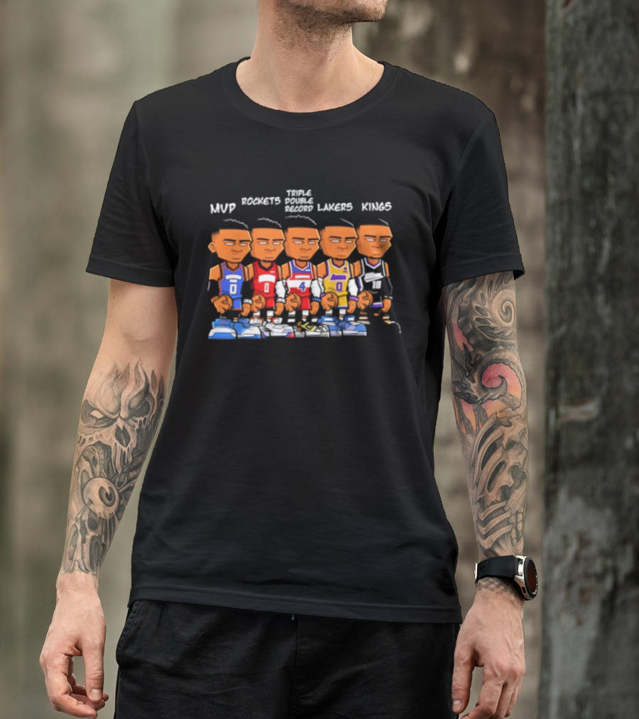 Thunder MVP Rockets Triple Double Record Lakers Kings Westbrook Career T-Shirt