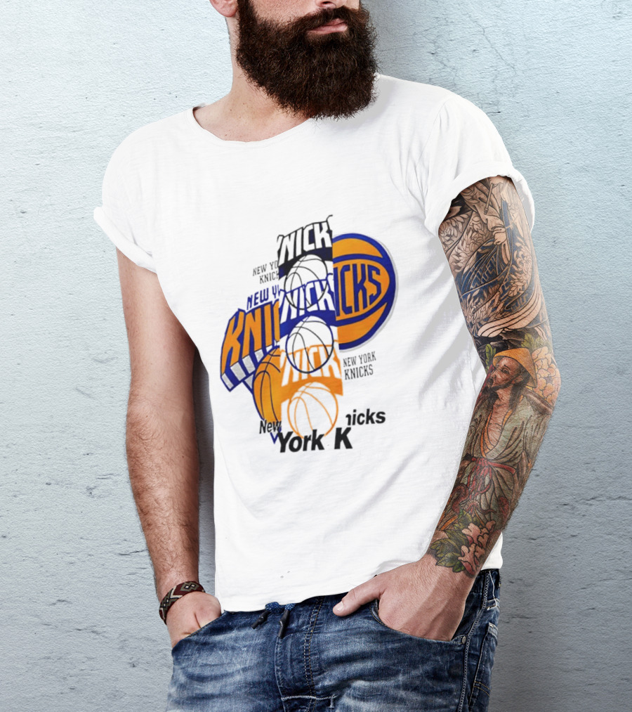 New York Knicks Basketball Collage Fragmented T-Shirt