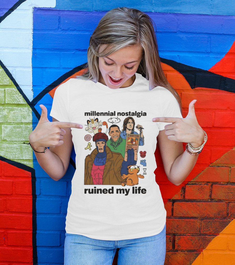 Millennial Nostalgia Obama Gambit Pokémon Yu Gi Oh Ruined My Life T-Shirt