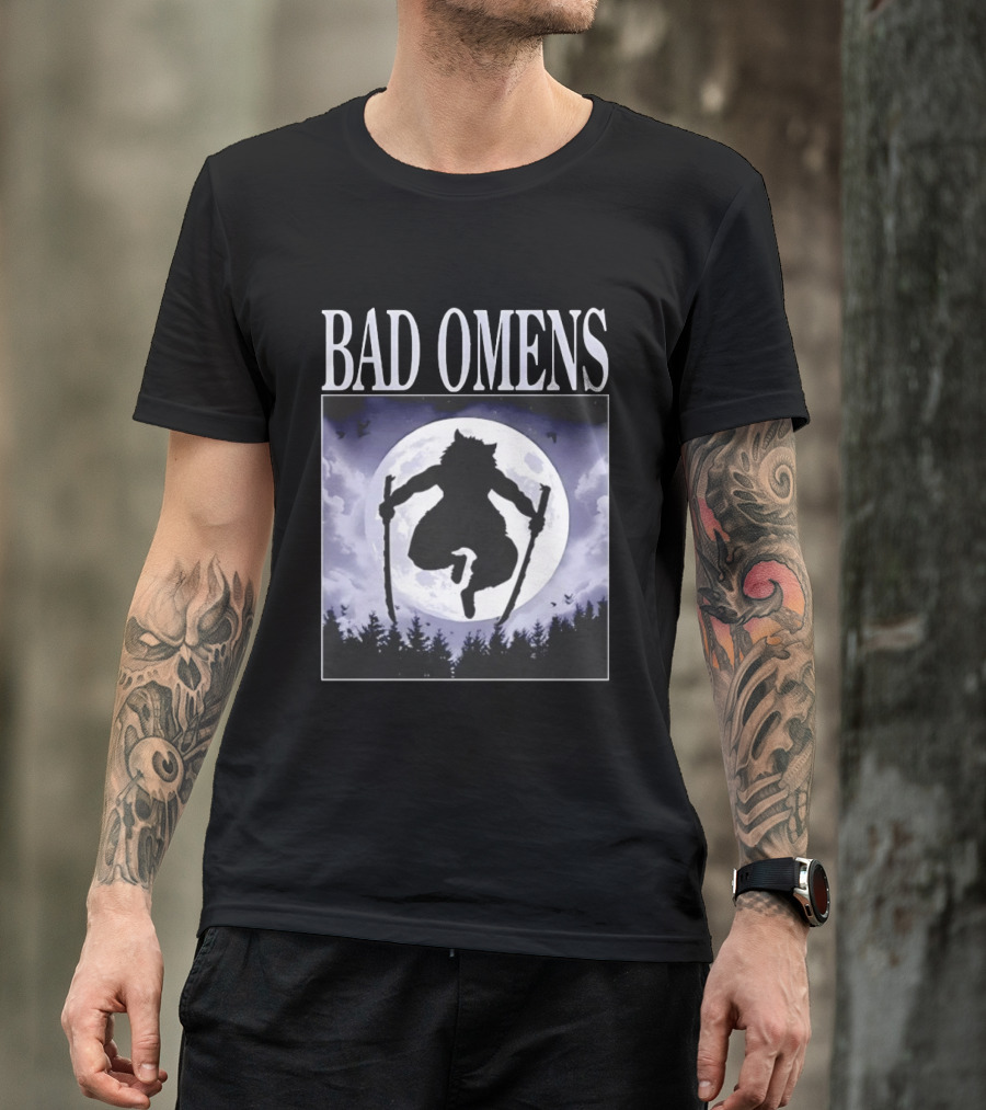 Bad Omens Demon Slayer Moonlit Warrior Scene T-Shirt