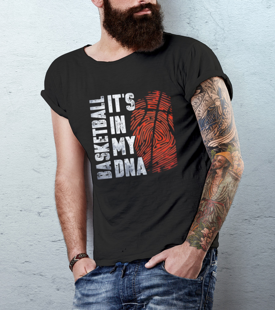 Basketball It's In My DNA Fingerprint T-Shirt