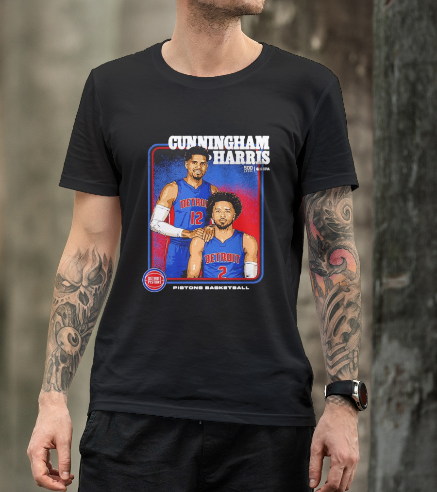 Cunningham Harris 500 Level Onepa Detroit Pistons Basketball T-Shirt