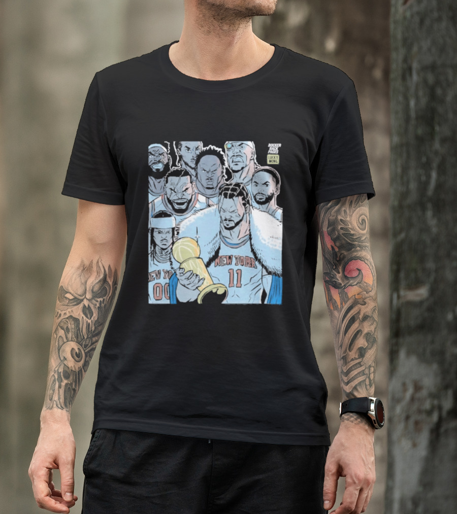 New York Knicks Anime Basketball Players 2026 Championship Trophy T-Shirt