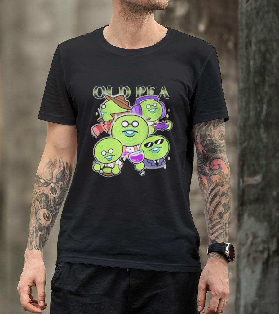 Chikn Nuggit Old Pea Glam Cartoon Characters With Sunglasses And Headphones T-Shirt