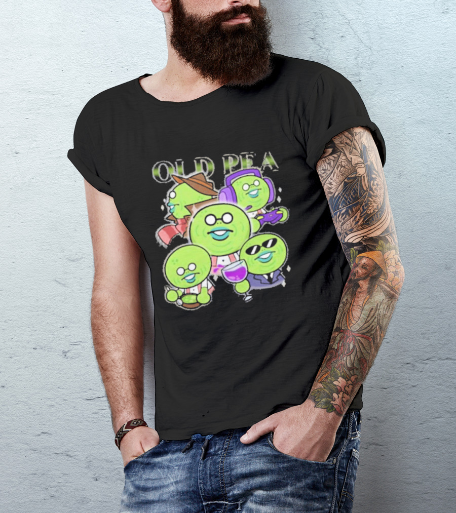 Chikn Nuggit Old Pea Glam Cartoon Characters With Sunglasses And Headphones T-Shirt