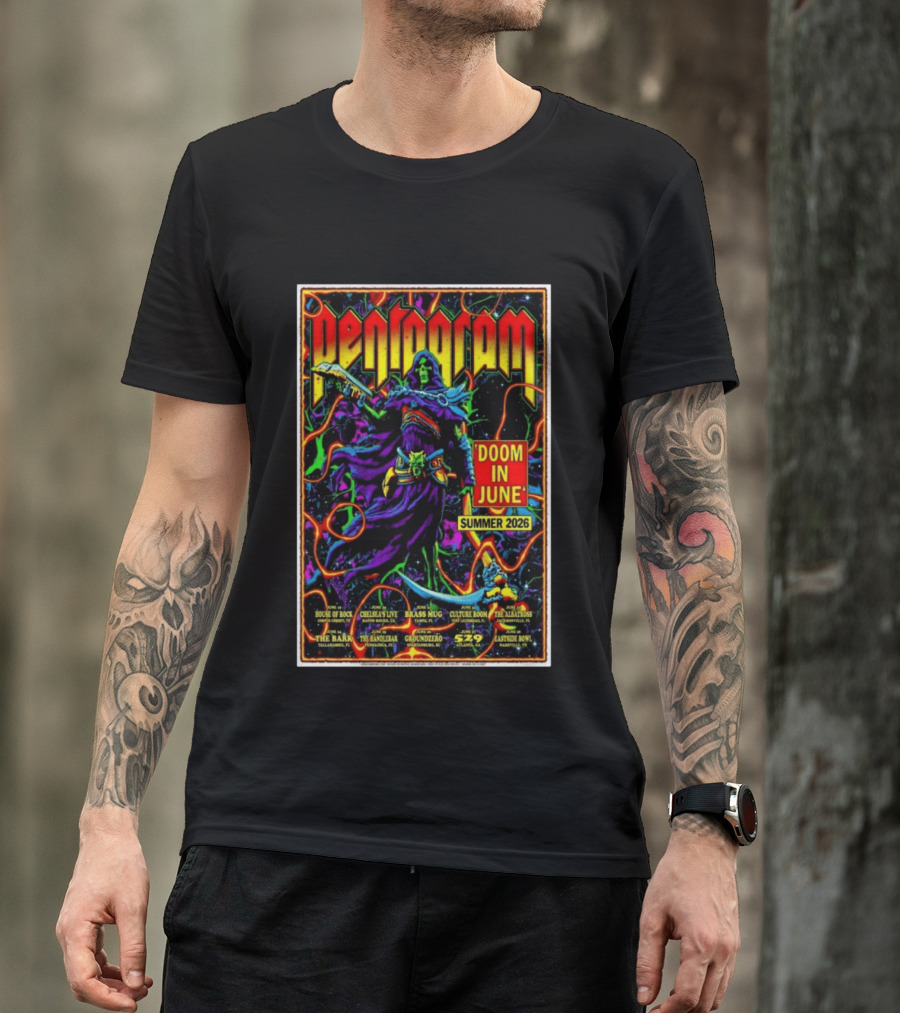 Pentagram Doom In June Summer 2026 Tour House Of Rock Chelsea's Live Brass T-Shirt