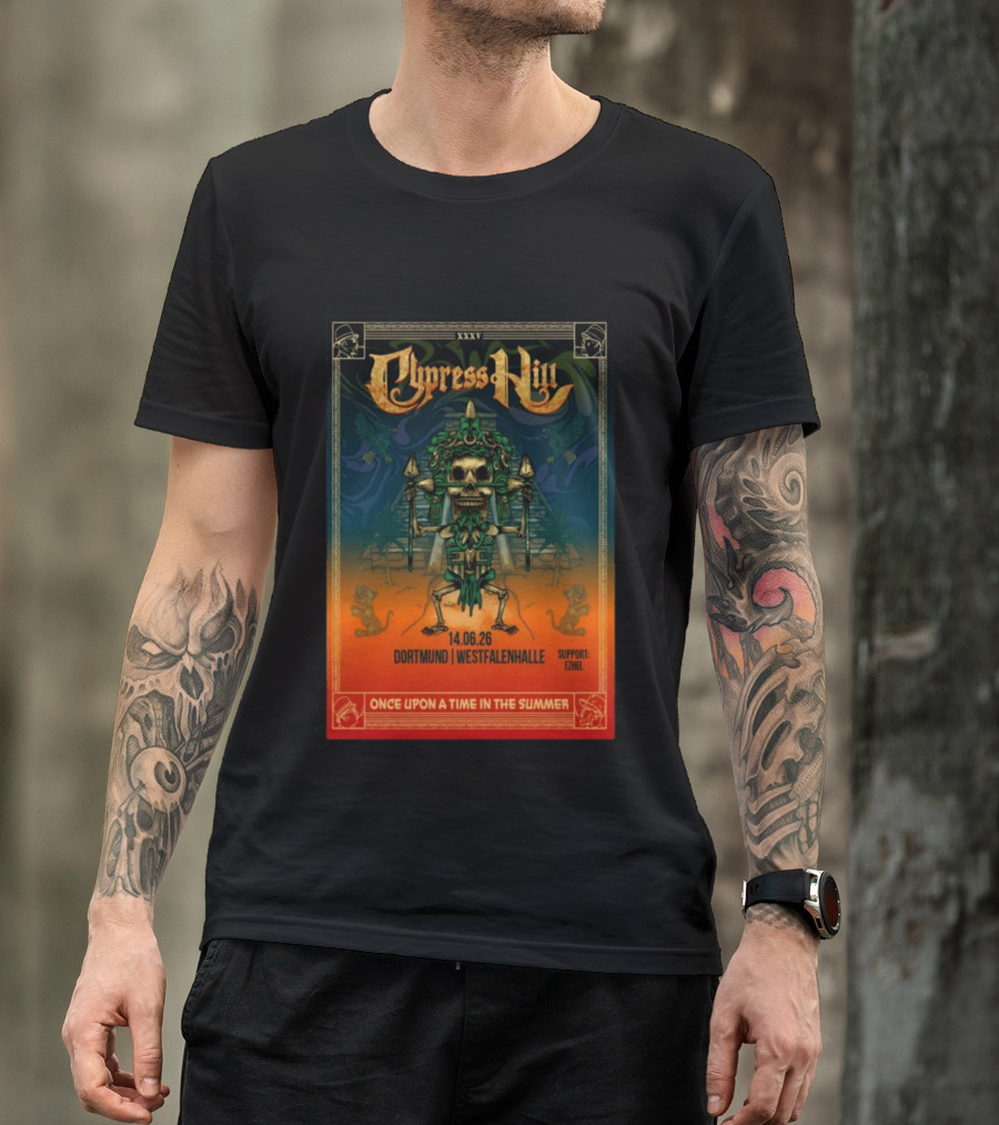 Cypress Hill XXXV Dortmund Westfalenhalle 14.06.26 Support E7hel Once Upon A Time In The Summer Skeleton Warrior T-Shirt