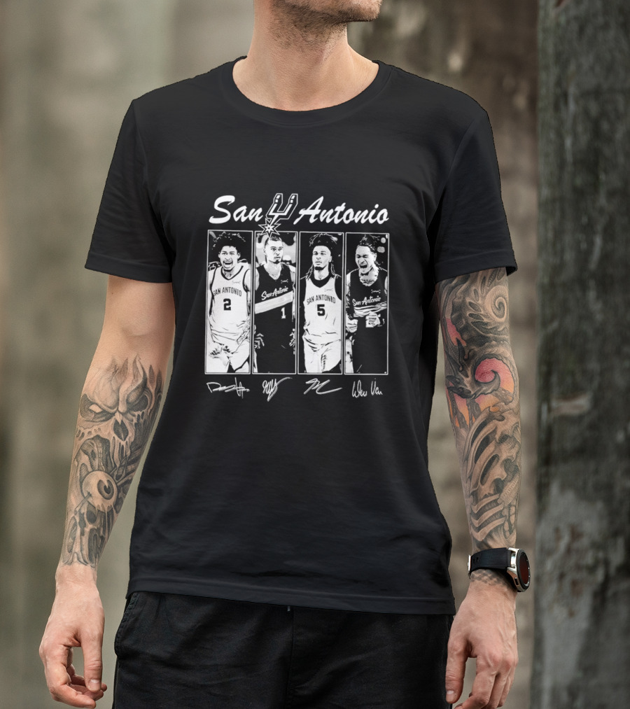 San Antonio Spurs Basketball Signatures And Players Number 2 1 5 T-Shirt