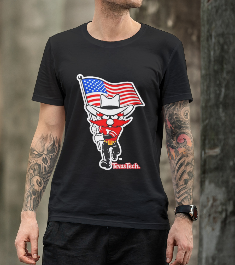 Texas Tech Red Raiders USA Flag Raider Red T-Shirt