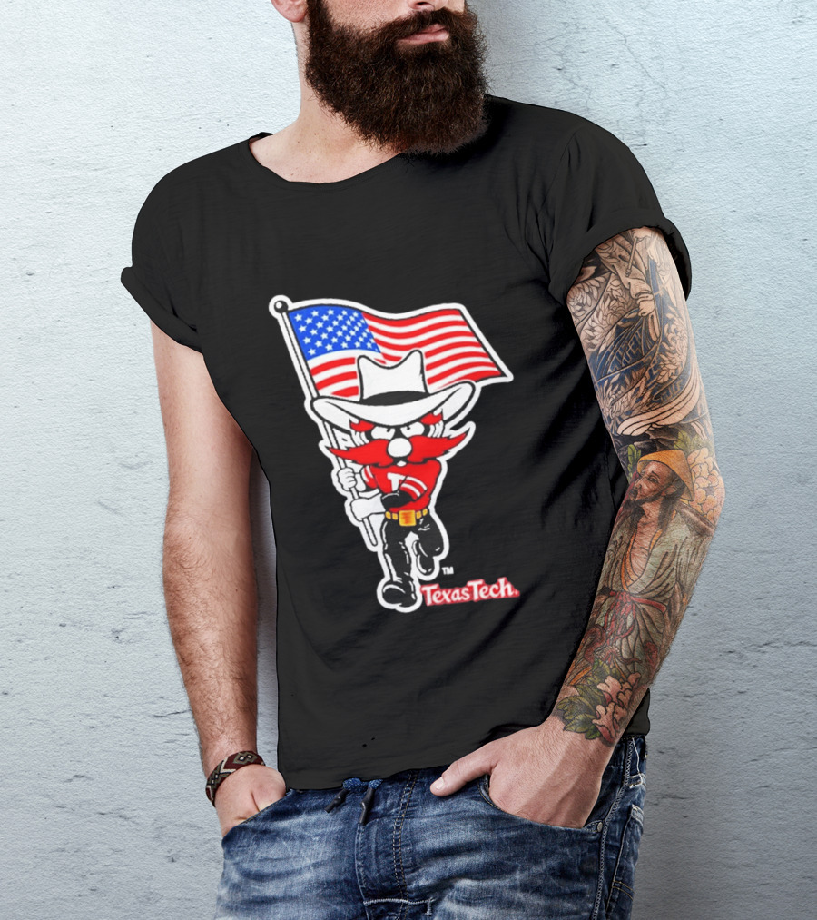 Texas Tech Red Raiders USA Flag Raider Red T-Shirt
