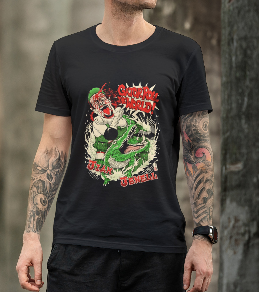 Gator Roll The World Jiah Jewell Wrestling Alligator Comic T-Shirt