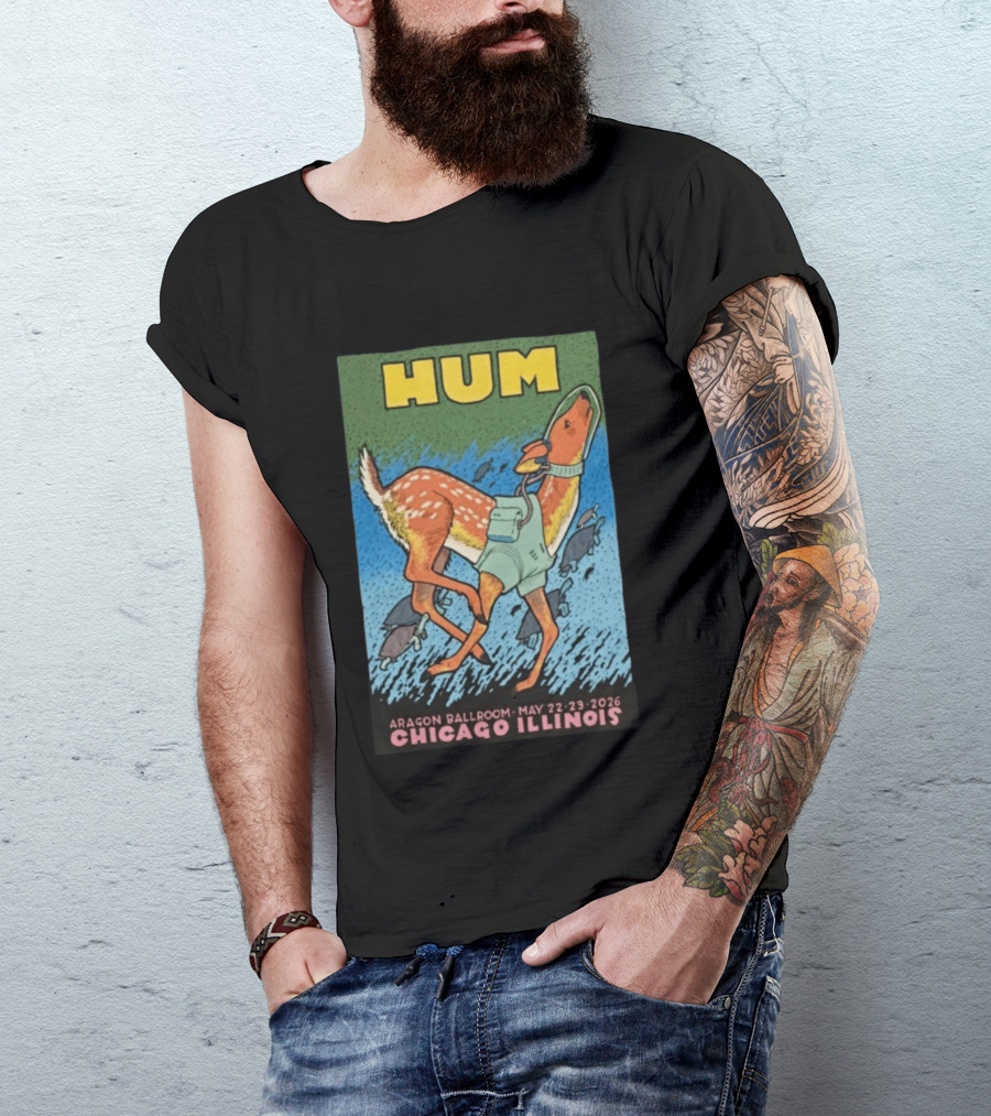 Hum Band Aragon Ballroom Concert Tour Chicago May 22 23 2026 T-Shirt