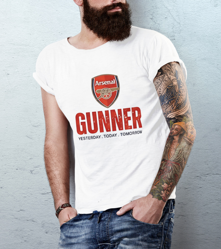 Arsenal Gunner Emblem Yesterday Today Tomorrow T-Shirt