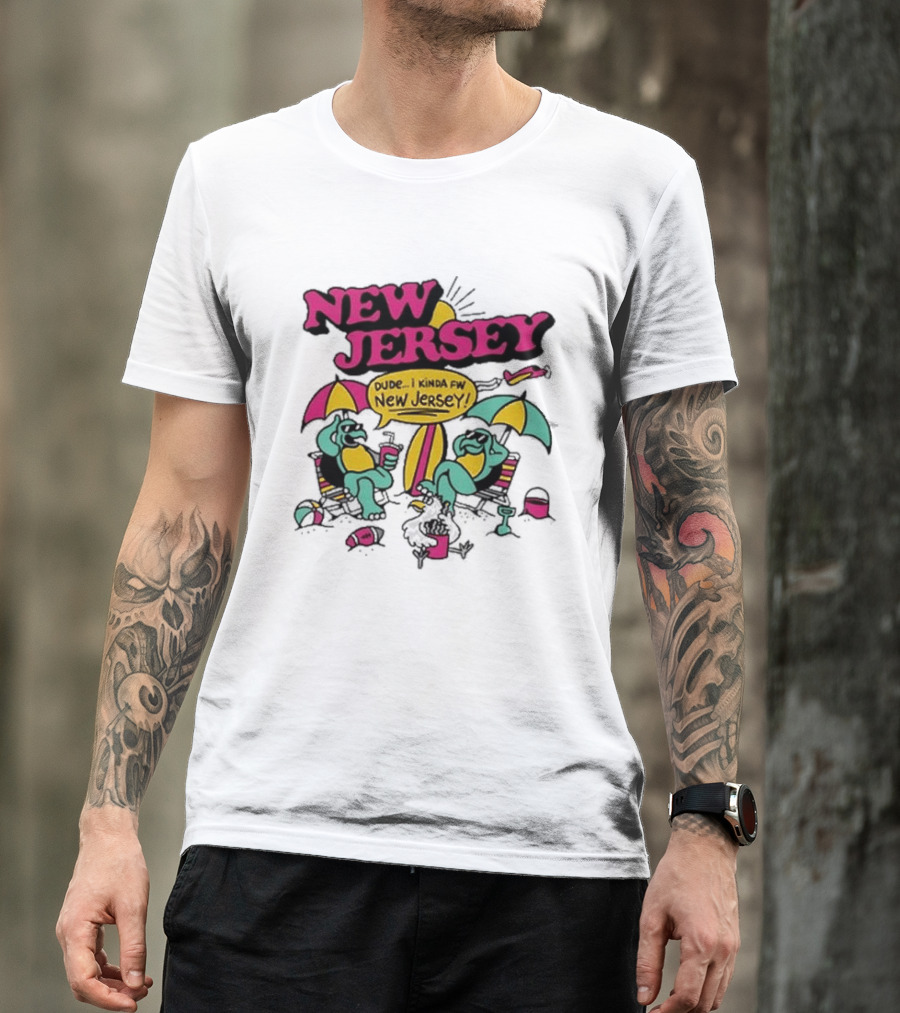 New Jersey 2026 Vibe Cartoon Relaxing Beach Chill Fun T-Shirt