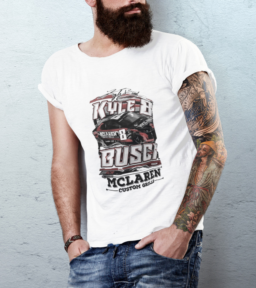 Kyle Busch McLaren Custom Grills NASCAR Racing Car T-Shirt