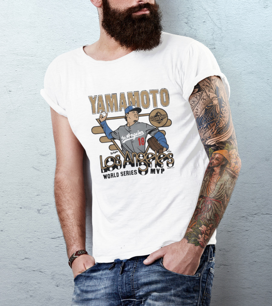 Yamamoto Los Angeles World Series MVP Dodgers Baseball Player T-Shirt