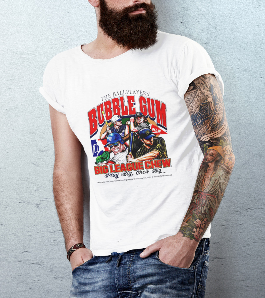The Ballplayers' Bubble Gum Big League Chew Play Big Chew Big T-Shirt