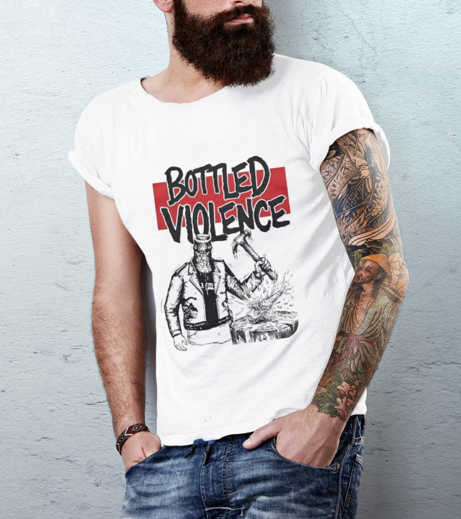 Bottled Violence Character With Hammer And Red T-Shirt