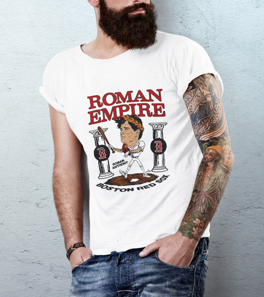 Roman Empire Boston Red Sox Roman Anthony Caricature Player T-Shirt