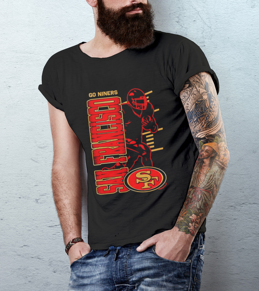 Go Niners San Francisco 49ers SF Football Team Spirit T-Shirt
