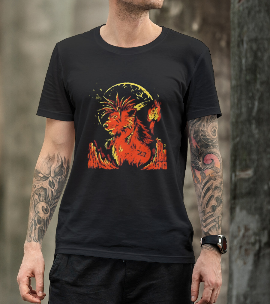 Red XIII Final Fantasy Guardian Of The Canyon Moonlit Fire Aura T-Shirt
