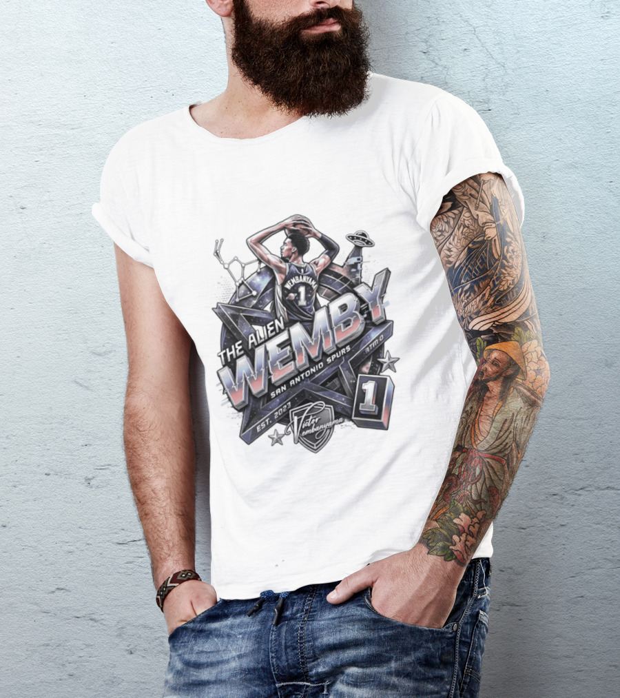 Victor Wembanyama The Alien Wemby San Antonio Spurs Basketball Player Number 1 T-Shirt