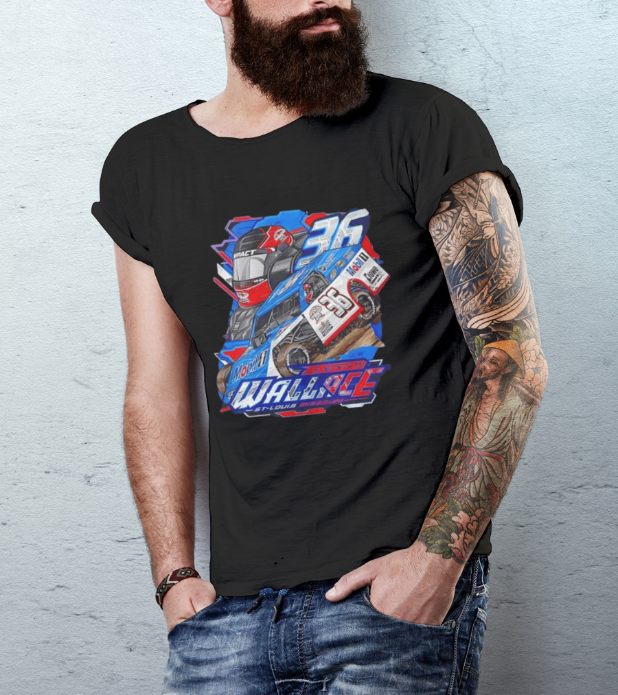 Kenny Wallace 36 Mobil 1 Racing St Louis Missouri Dirt Track T-Shirt