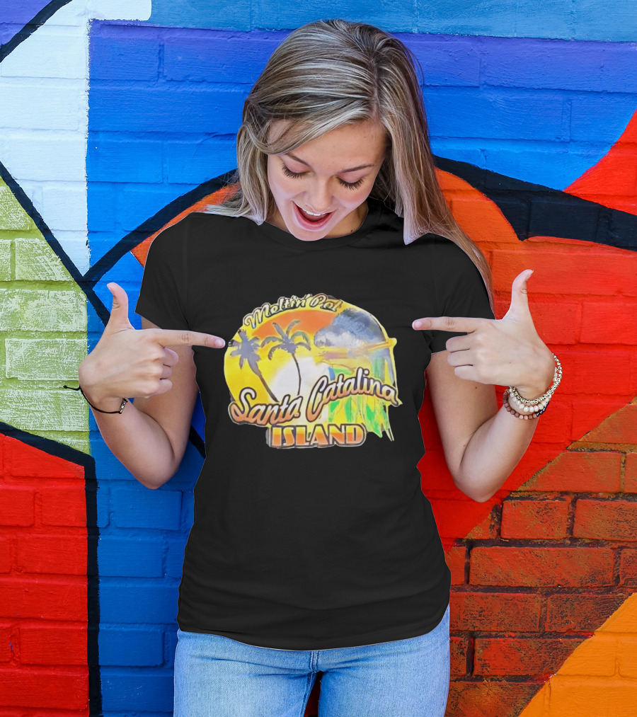 Meltin Pot Santa Catalina Island Palm Trees Ocean Sunrise T-Shirt
