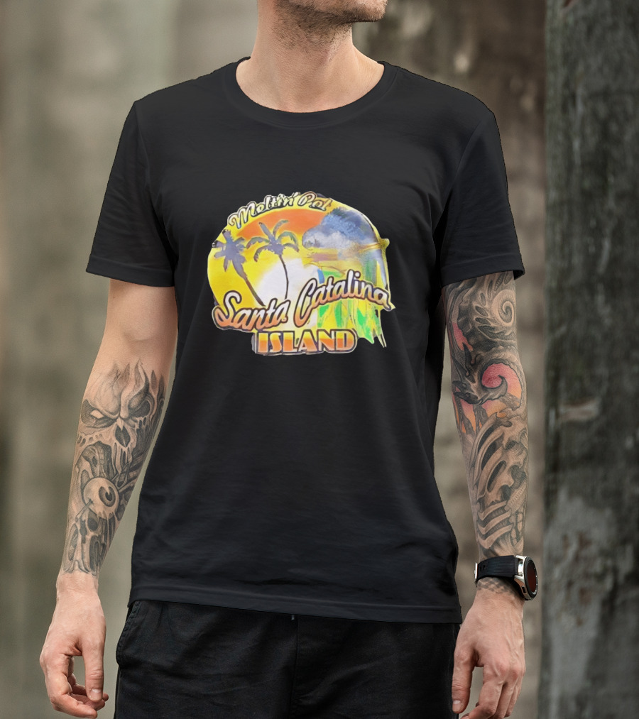 Meltin Pot Santa Catalina Island Palm Trees Ocean Sunrise T-Shirt