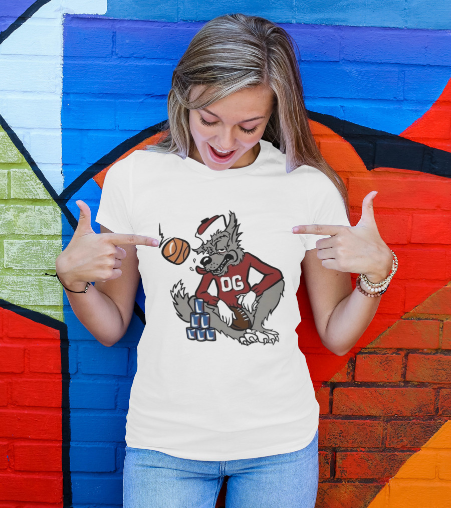 Nc State Wolfpack NCAA Game Day Tailgate Sports Basketball Wolf With Blocks T-Shirt