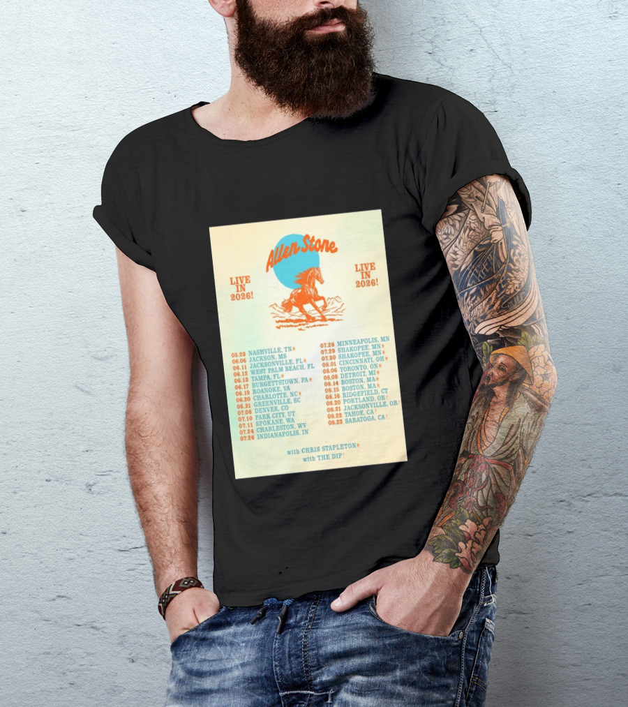 Allen Stone Live In 2026 Tour Dates With Chris Stapleton And The Dip T-Shirt