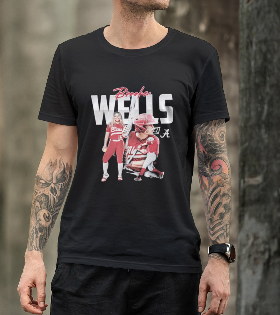 Brooke Wells Alabama Softball Crimson Tide Player Collage T-Shirt
