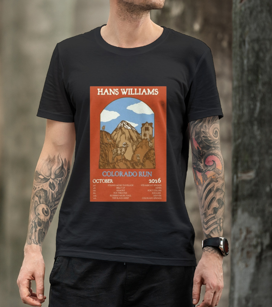 Hans Williams Colorado Run October 2026 Steamboat Springs Aspen Fort Collins Boulder Denver Colorado Springs T-Shirt