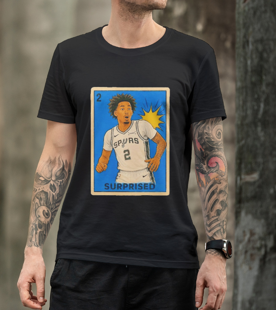 Surprised Dylan Harper Spurs Basketball Card T-Shirt