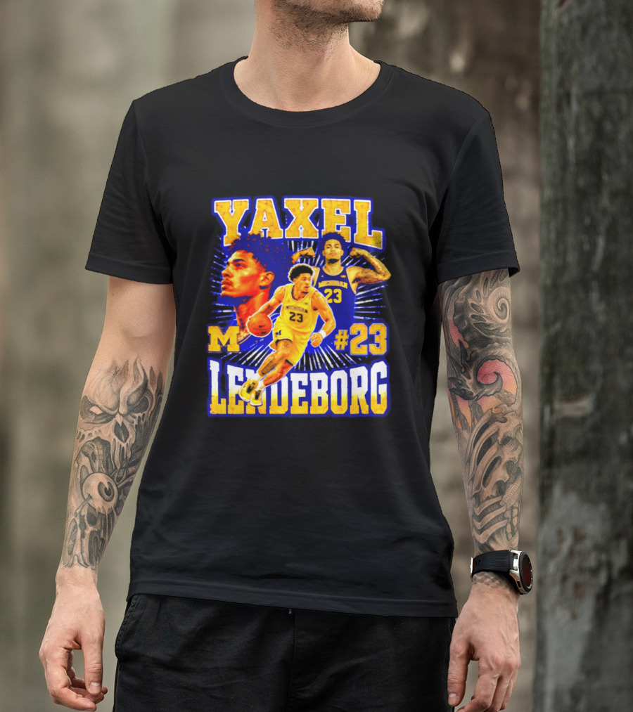 Yaxel Lendeborg Michigan Wolverines M #23 Basketball Player T-Shirt