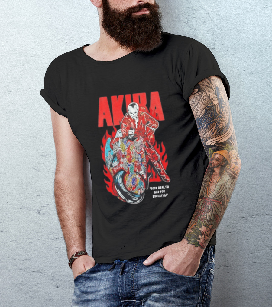 Akira Good For Health Bad For Education Iconic Motorcycle T-Shirt