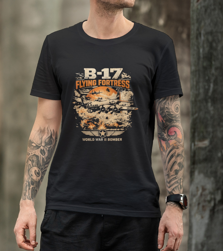 B 17 Flying Fortress World War II Bomber Vintage Aviation T-Shirt
