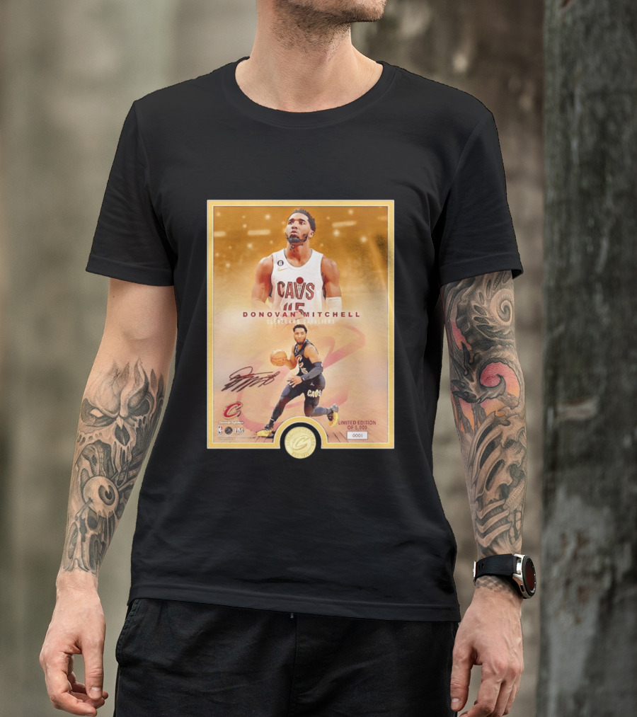 Donovan Mitchell Cleveland Cavaliers Limited Edition Bronze Coin Photo Mint T-Shirt