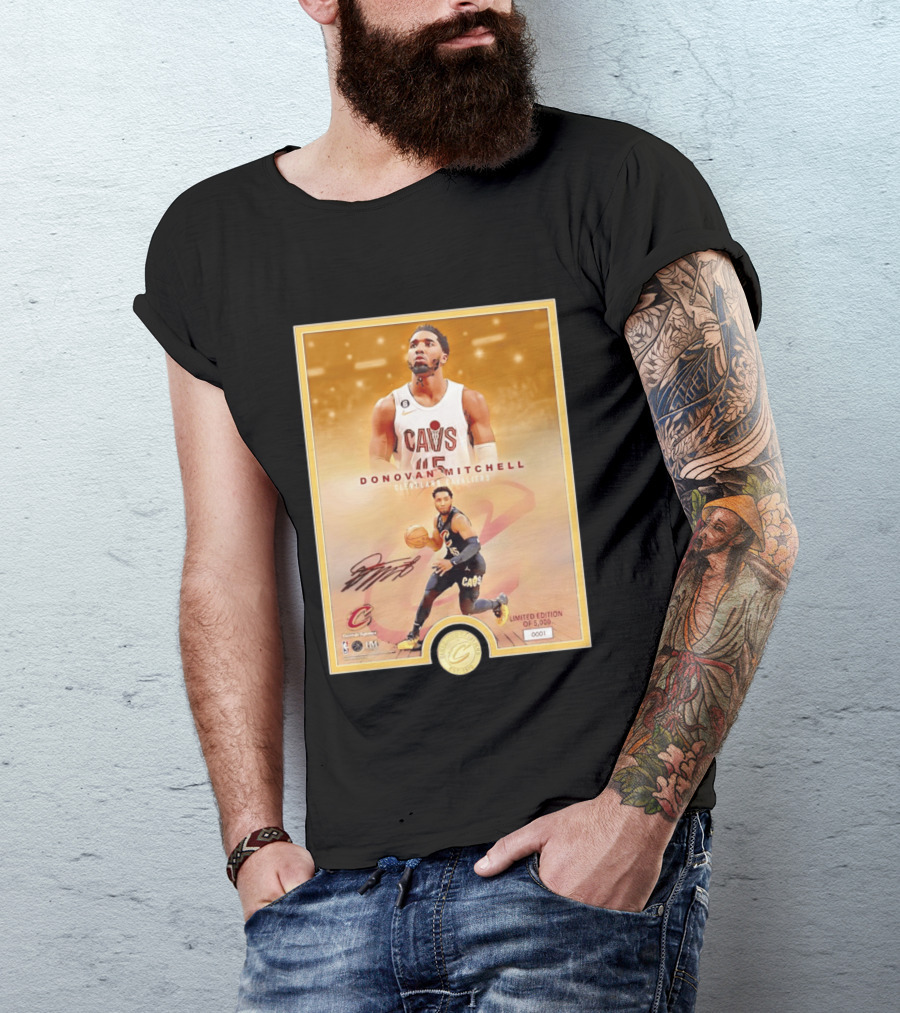 Donovan Mitchell Cleveland Cavaliers Limited Edition Bronze Coin Photo Mint T-Shirt