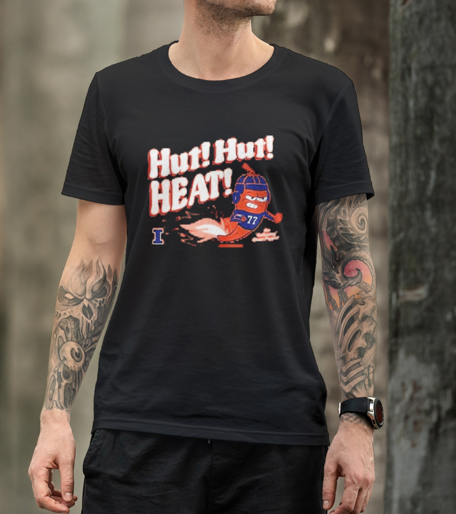 Illinois Galloping Ghost Pepper Hut Hut Heat Football 77 T-Shirt