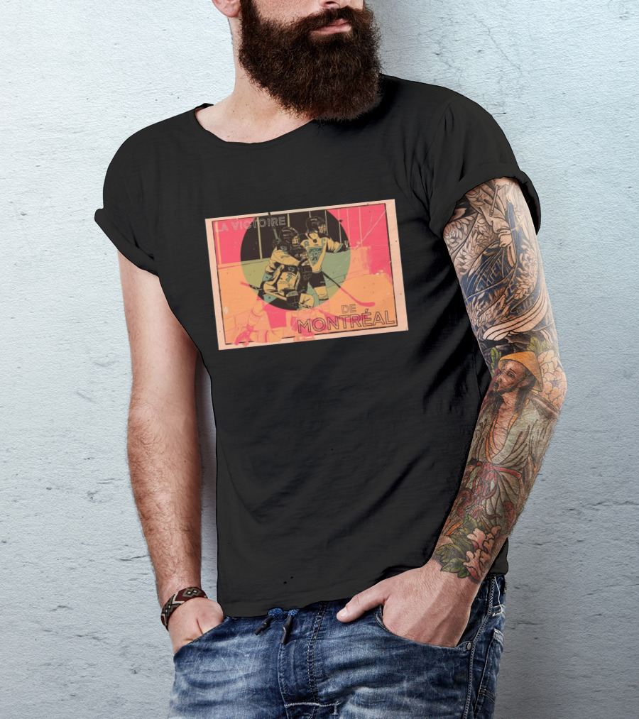 La Victoire De Montréal Hockey Vintage Pop T-Shirt
