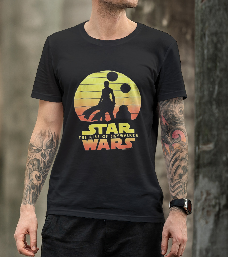 Star Wars The Rise Of Skywalker Silhouette Sunset Scene T-Shirt