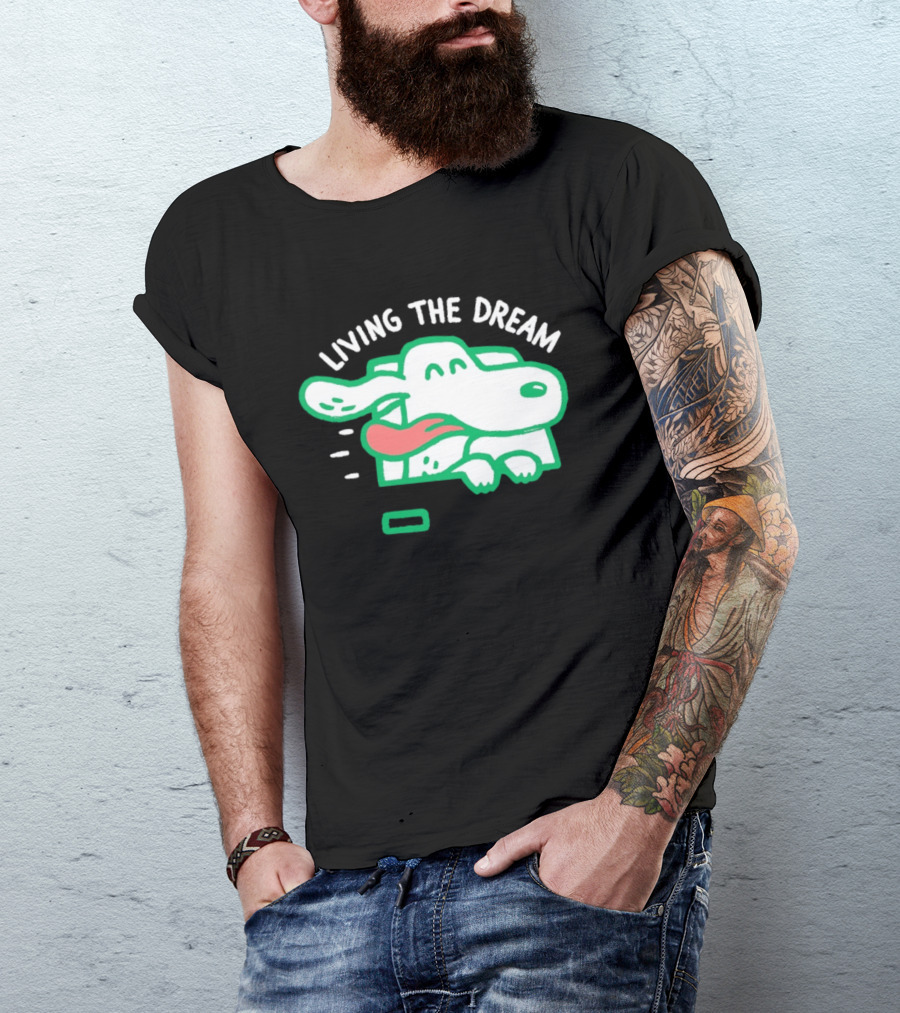 Living The Dream Dog Joyfully Enjoying Car Ride With Head Out The Window T-Shirt