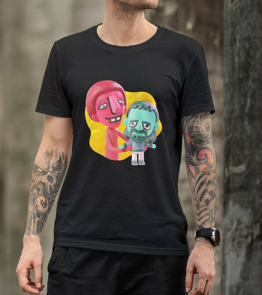 The Best Buds Colorful Character Figures Hugging Playful T-Shirt