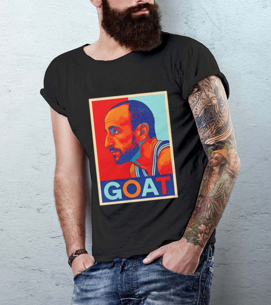 Manu Ginobili GOAT San Antonio Spurs 20 Retro Pop T-Shirt