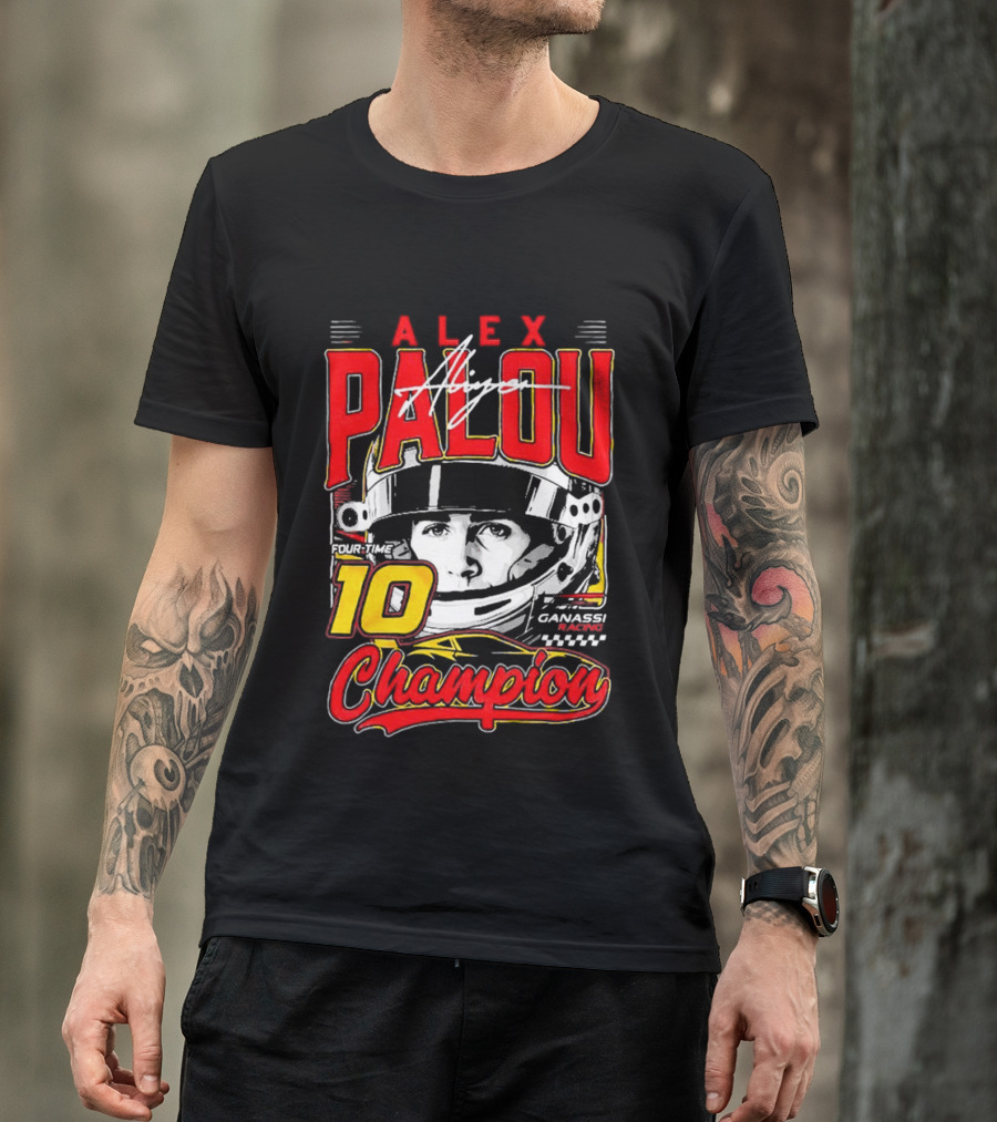 Alex Palou 10 Champion Racing Helmet Signature T-Shirt