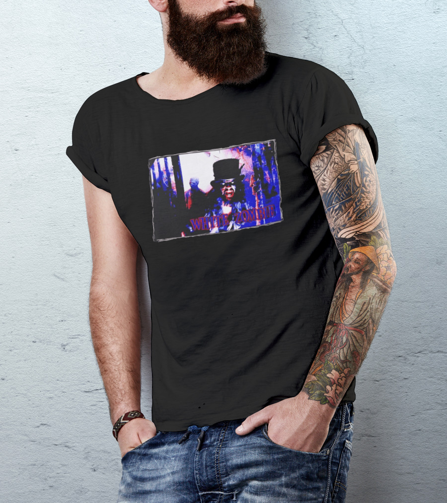White Zombie Horror Aesthetic Band Cover T-Shirt