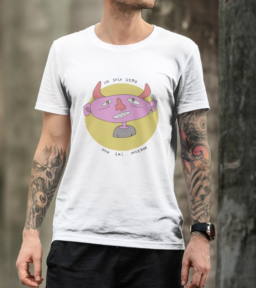 Un Solo Demo Non Fai Inferno Cartoon Character With Horns T-Shirt