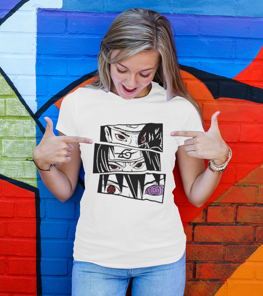 Uchiha Itachi Sasuke Sharingan Rinnegan Eyes Anime Trends 2026 T-Shirt
