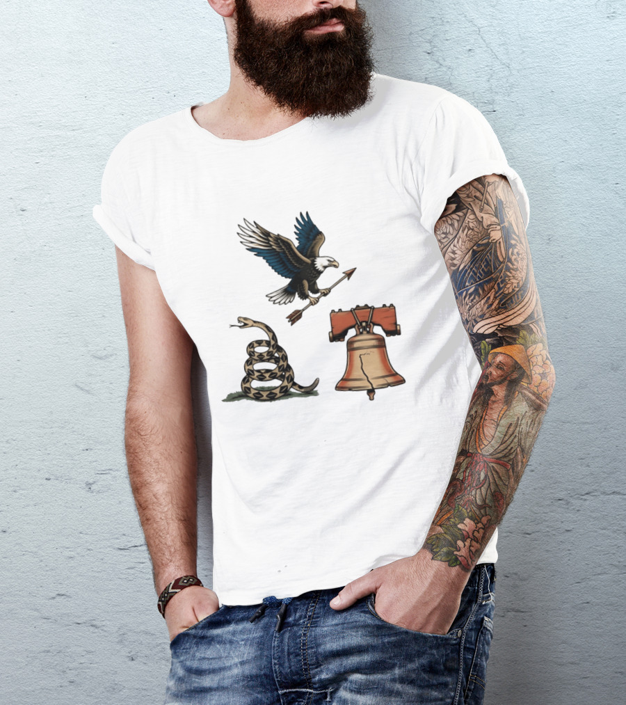 Guardians Of Freedom Eagle Snake Liberty Bell Arrow T-Shirt